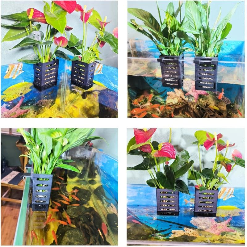 2pcs Hanging Aquarium Planter Cups Aquatic Plants Holder Fish Tank Decor