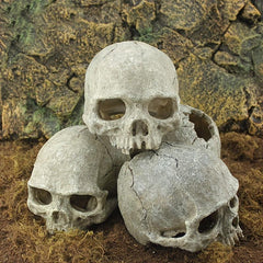 Terrarium Skull Decor Reptile House Hide Skull Cave Fish Tank Decor