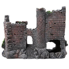 Castle Shape Fish Tank Ornament Resin Rockery Aquarium Decor