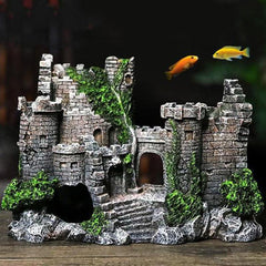 Castle Shape Fish Tank Ornament Resin Rockery Aquarium Decor