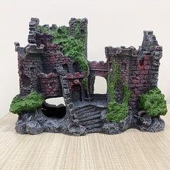 Castle Shape Fish Tank Ornament Resin Rockery Aquarium Decor