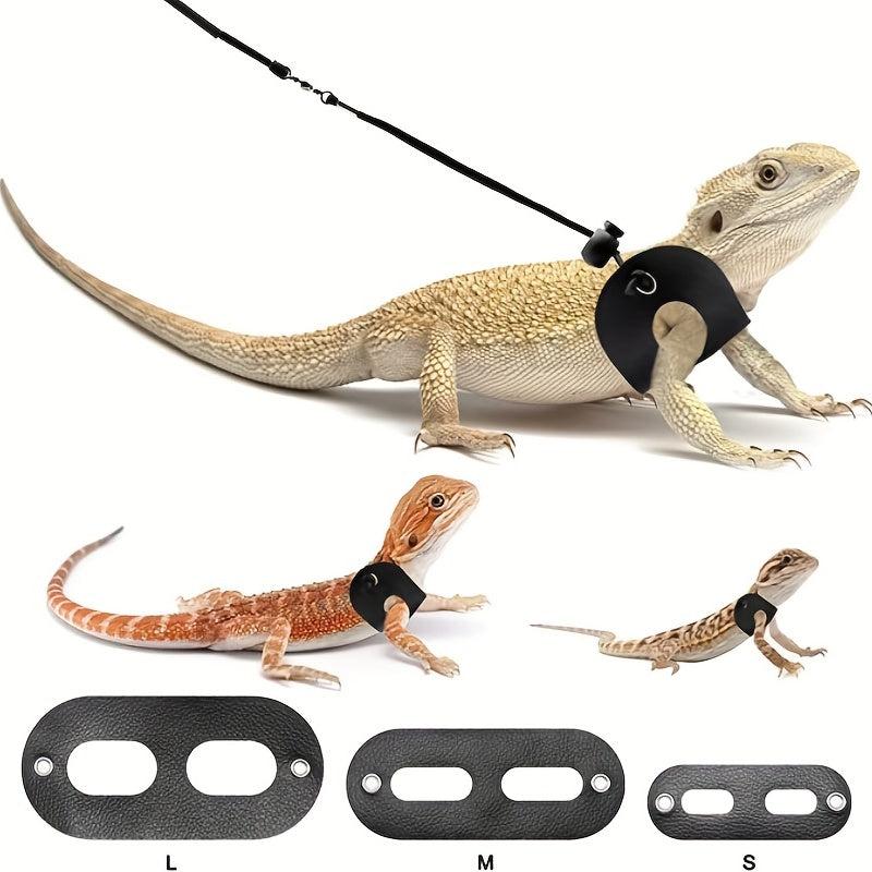 3pcs Leather Traction Leash for Small Reptiles - Outdoor Adventure Set