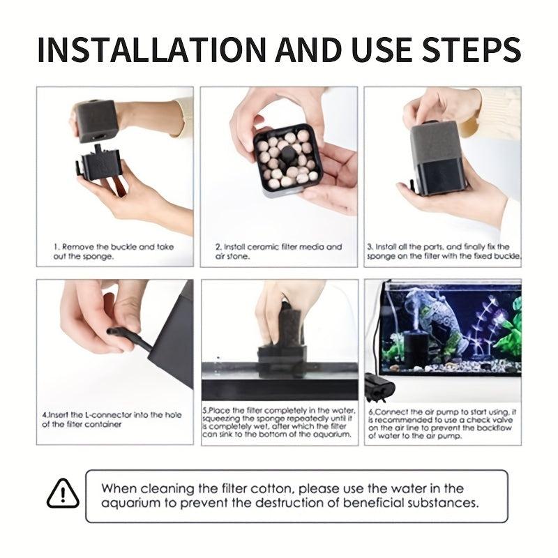 Sponge Filter Submersible Filters For Aquarium Freshwater & Saltwater