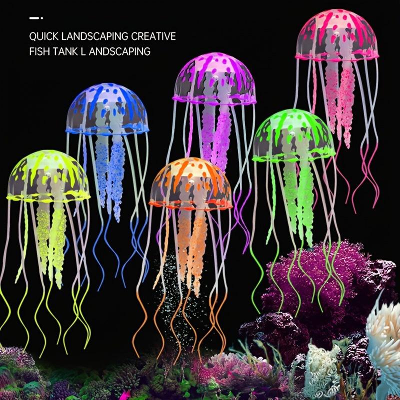 Glowing Jellyfish Aquarium Ornament Artificial Swim Effect Fish Tank Decor