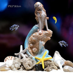 Mermaid Princess Statue Fish Tank Decoration