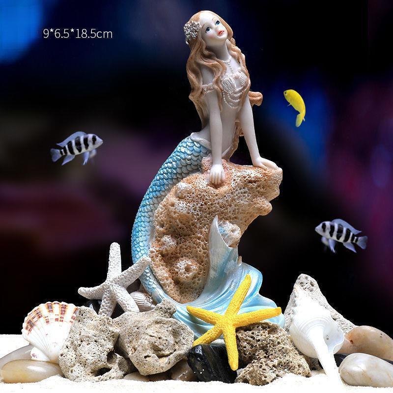 Mermaid Princess Statue Fish Tank Decoration