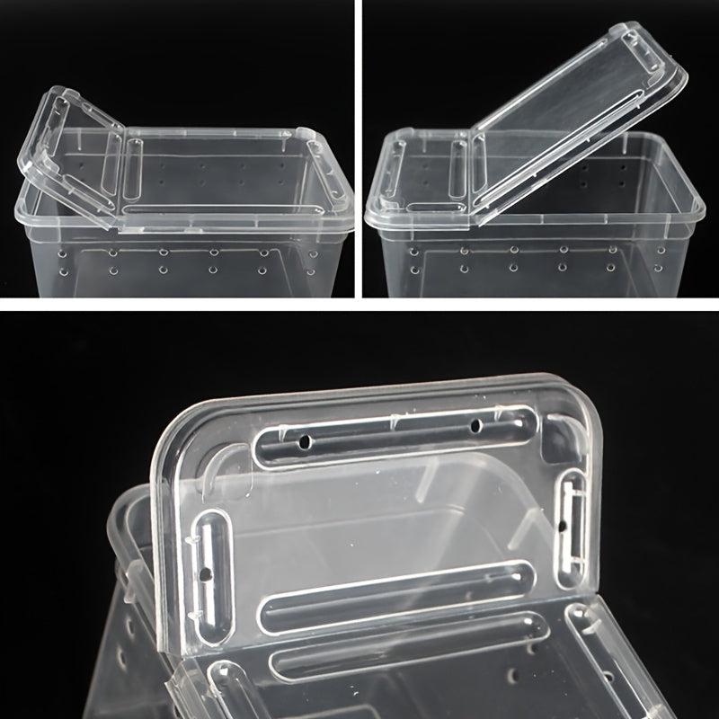4PCS Reptile Feeding Box for Geckos Spiders Scorpions Tortoises