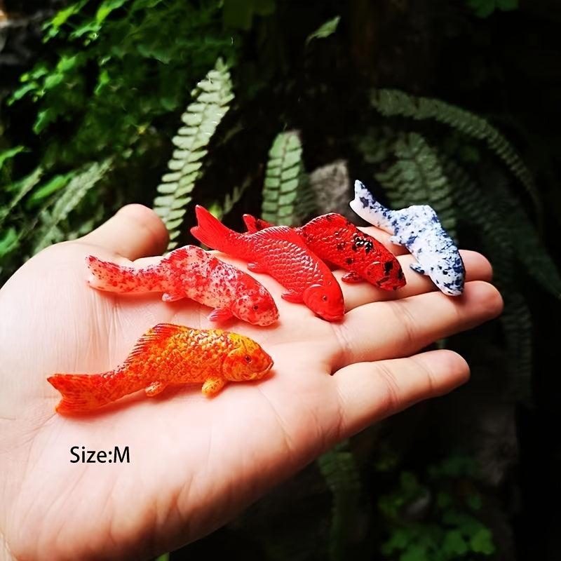 5pcs Resin Koi Carp Fishbowl Model Small Statue Resin Craft