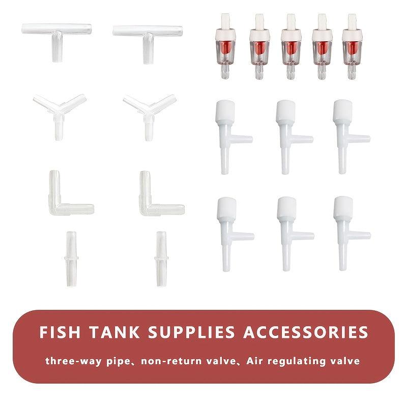 Aquarium Air Pump Accessories Straight Tee & 4mm Oxygen Pipe Special Valve