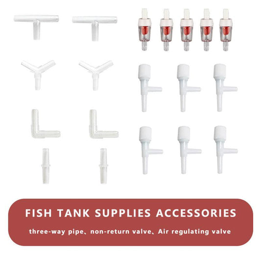 Aquarium Air Pump Accessories Straight Tee & 4mm Oxygen Pipe Special Valve