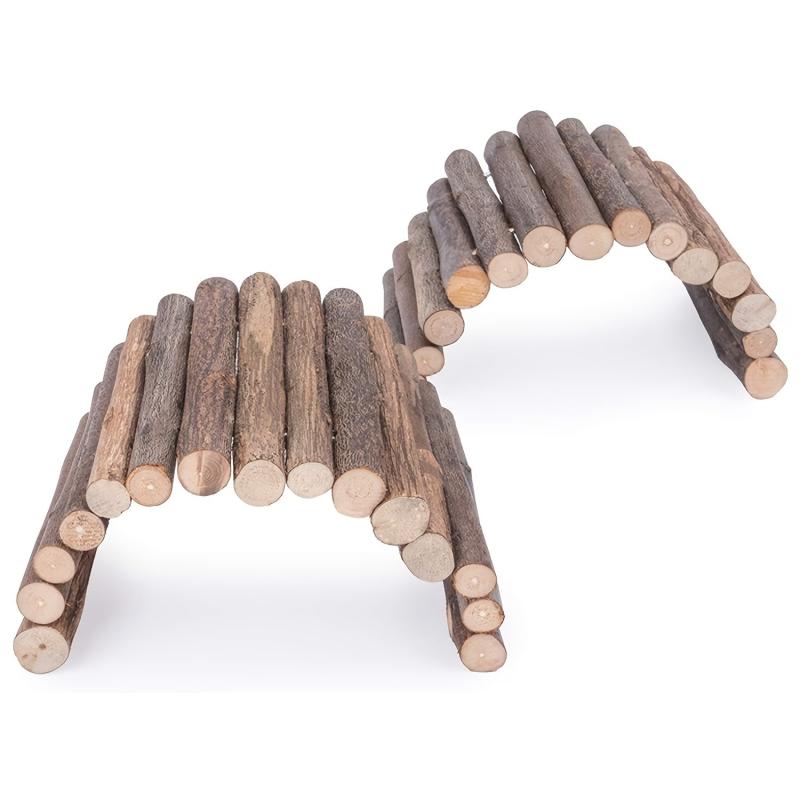 2 Pack Wooden Ladder Bridge for Small Pets