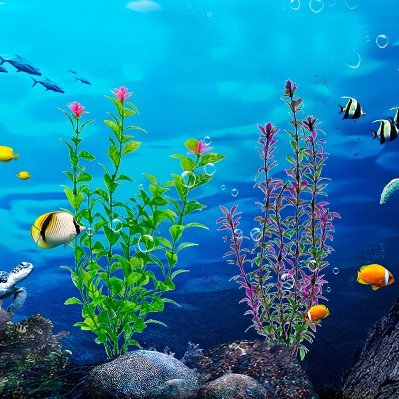 Plastic Aquarium Plant Bundle Artificial Fish Tank Decoration 11 8in
