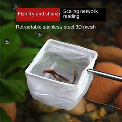 Mini Fishing Net Stainless Steel Telescopic Handle Fine Eye Round Small Fishing