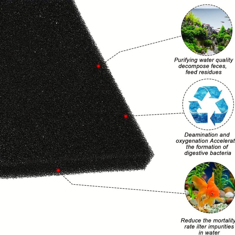 4pcs Aquarium Bio Sponge Filter Media Pad Fish Tank Foam 5.19x2.56x0