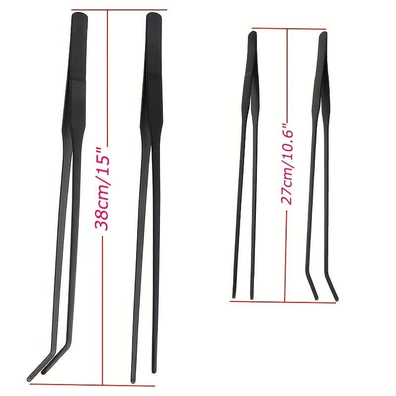 2PCS Stainless Steel Aquarium Tweezers Feeding Tong