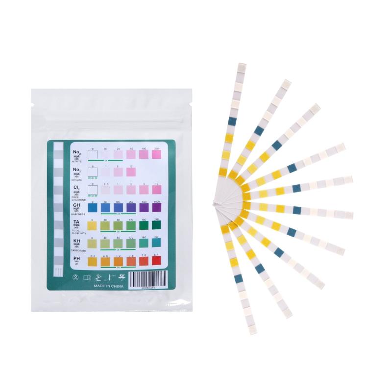 25pcs 7 in 1 Test Strips Freshwater/Saltwater pH Alkalinity Nitrite Nitrate