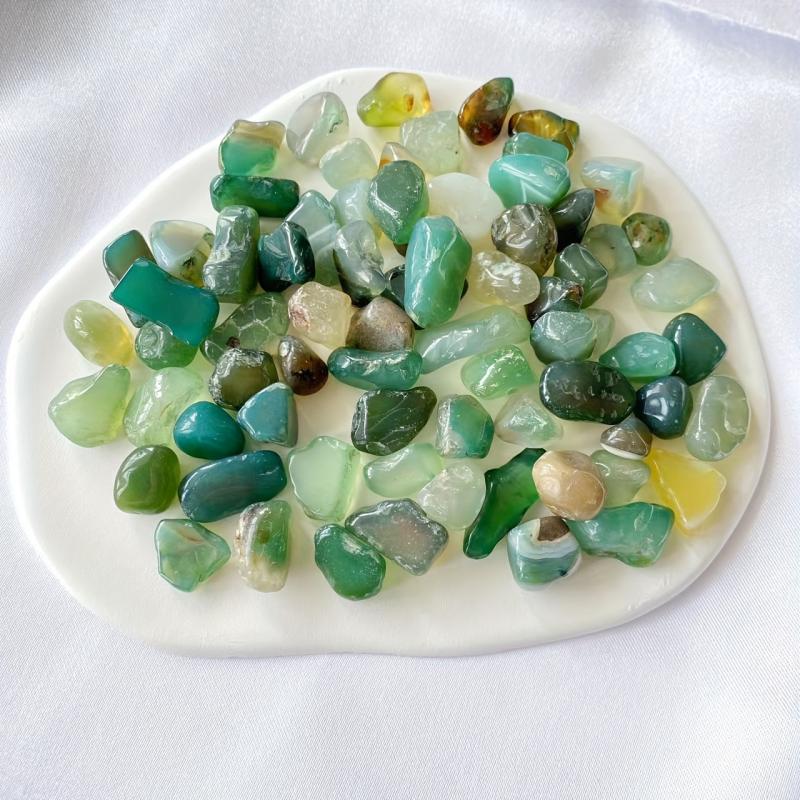 100g Natural Green Agate Stone Fish Tank Decoration Random Shape