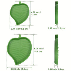 2pcs Leaf Shape Reptile Food Water Bowl Plate Dish for Tortoise Corn Snake Crawl