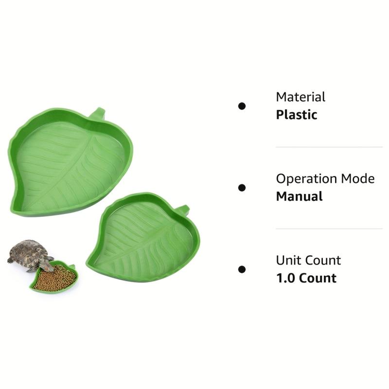 2pcs Leaf Shape Reptile Food Water Bowl Plate Dish for Tortoise Corn Snake Crawl