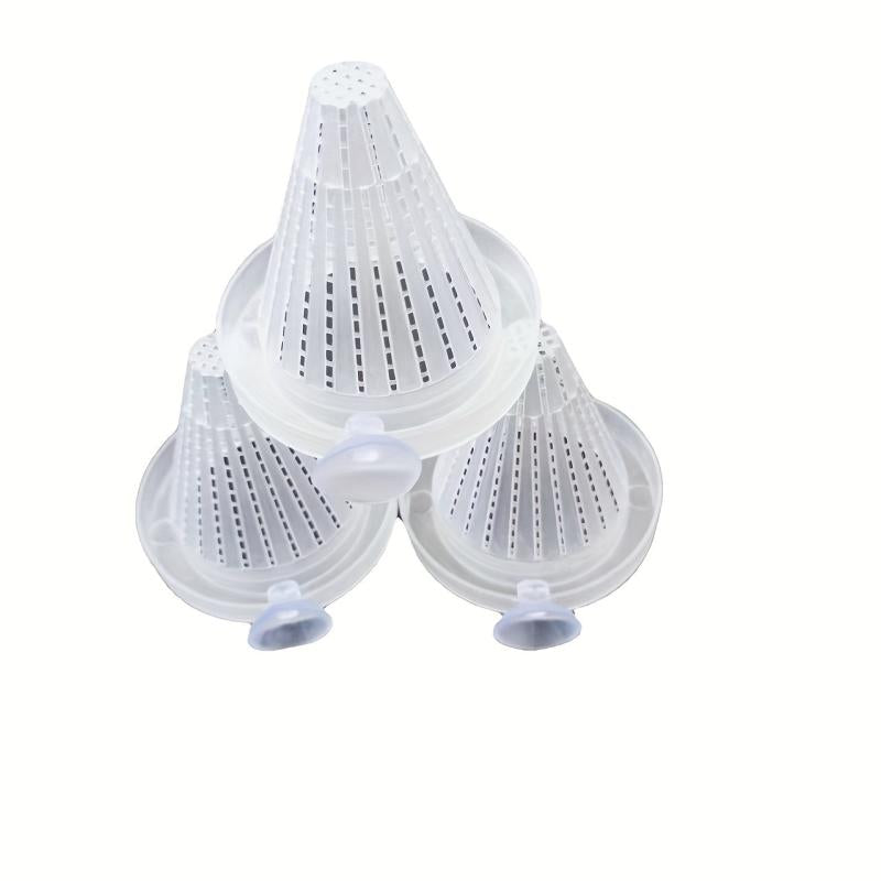 Plastic Cone Shape Aquarium Red Worm Fish Feeder