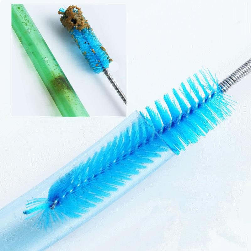 Aquarium Brush Stainless Steel Tube Cleaner Fish Tank Accessories