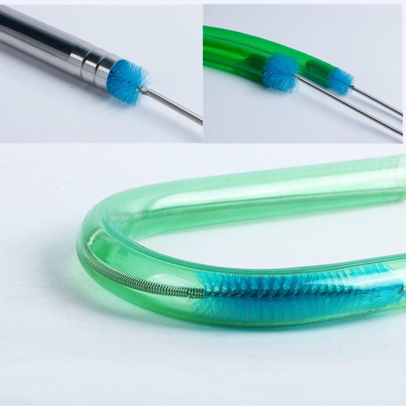 Aquarium Brush Stainless Steel Tube Cleaner Fish Tank Accessories