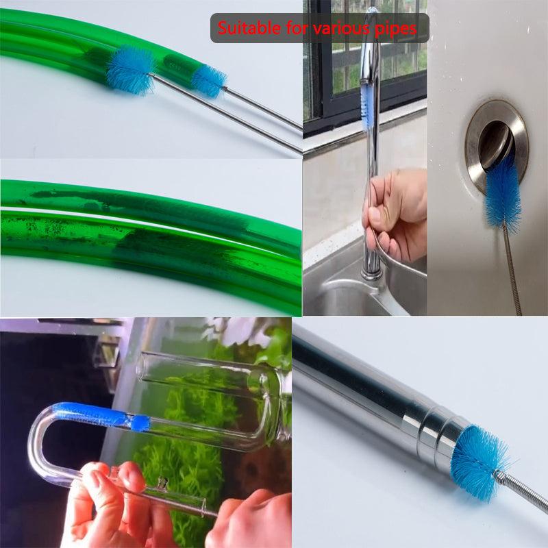 Aquarium Brush Stainless Steel Tube Cleaner Fish Tank Accessories