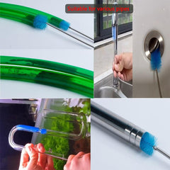 Aquarium Brush Stainless Steel Tube Cleaner Fish Tank Accessories