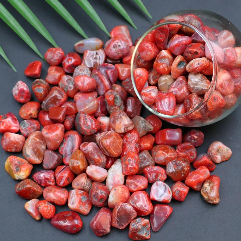 Natural Red Agate Chip Stones for Aquariums & DIY Projects