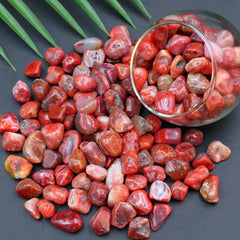 Natural Red Agate Chip Stones for Aquariums & DIY Projects