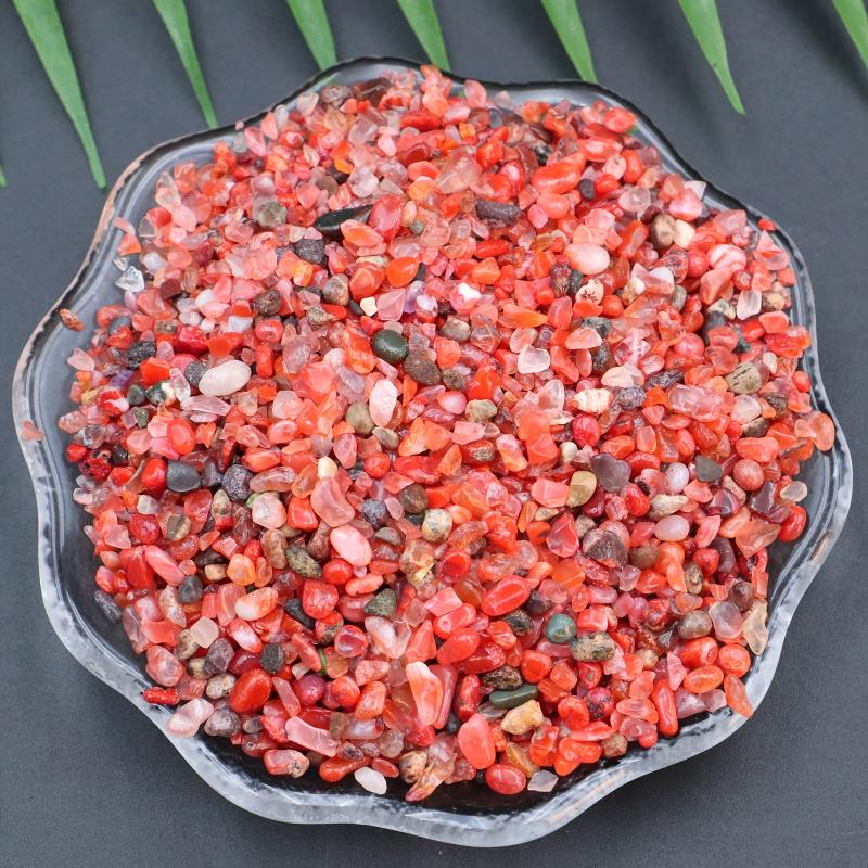 Natural Red Agate Chip Stones for Aquariums & DIY Projects