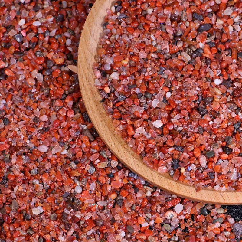 Red Agate Crystal Gravel Chips for Home and Aquariums