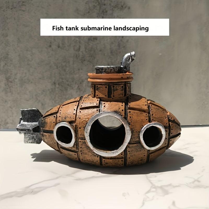 Submarine Fish Tank Ornament Decor