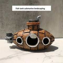 Submarine Fish Tank Ornament Decor