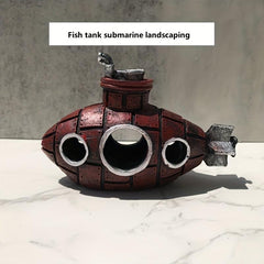 Submarine Fish Tank Ornament Decor