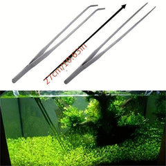 Stainless Steel Fish Tank Tweezers Water Grass Clip