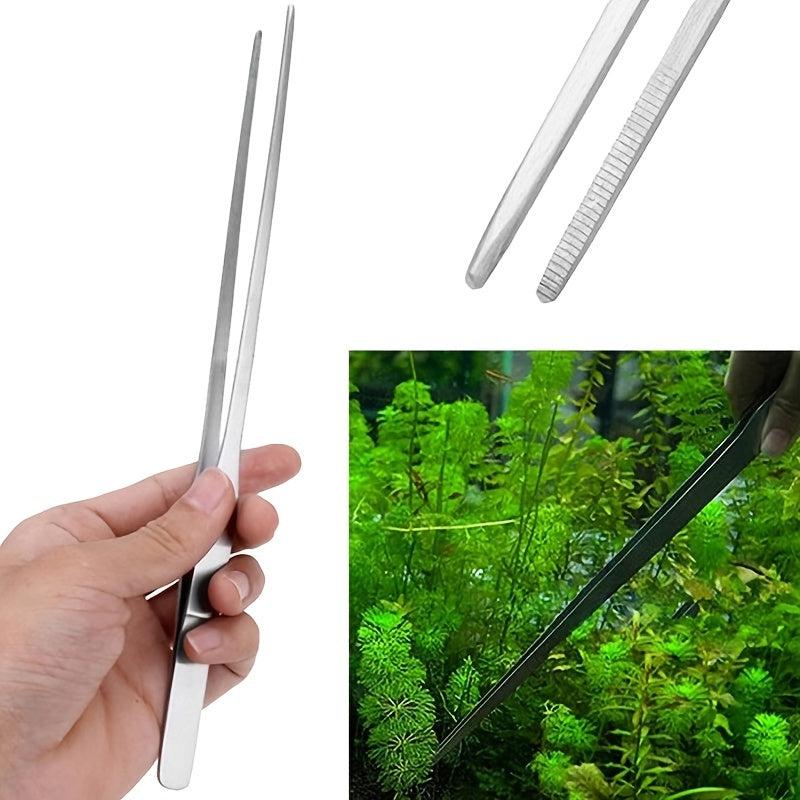 Stainless Steel Fish Tank Tweezers Water Grass Clip