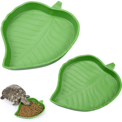 Leaf Shaped Reptile Food Bowl for Turtles and Snakes