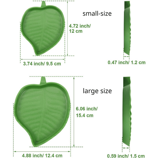 Leaf Shaped Reptile Food Bowl for Turtles and Snakes