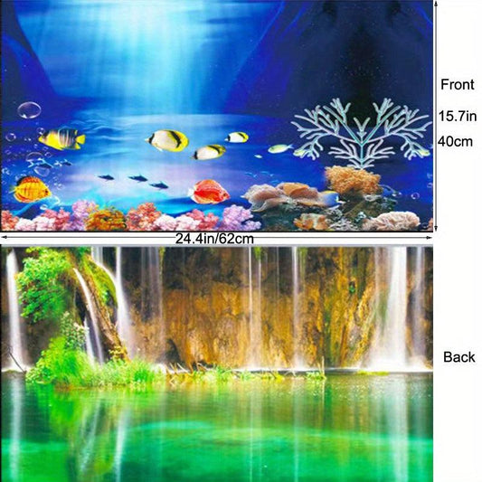 Fish Tank Background Sticker Aquarium Poster Decoration