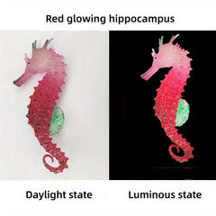 Glowing Silicone Seahorse Decorations for Aquariums