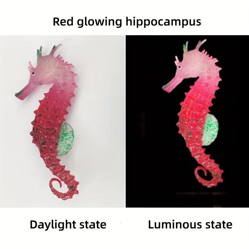 Glowing Silicone Seahorse Decorations for Aquariums