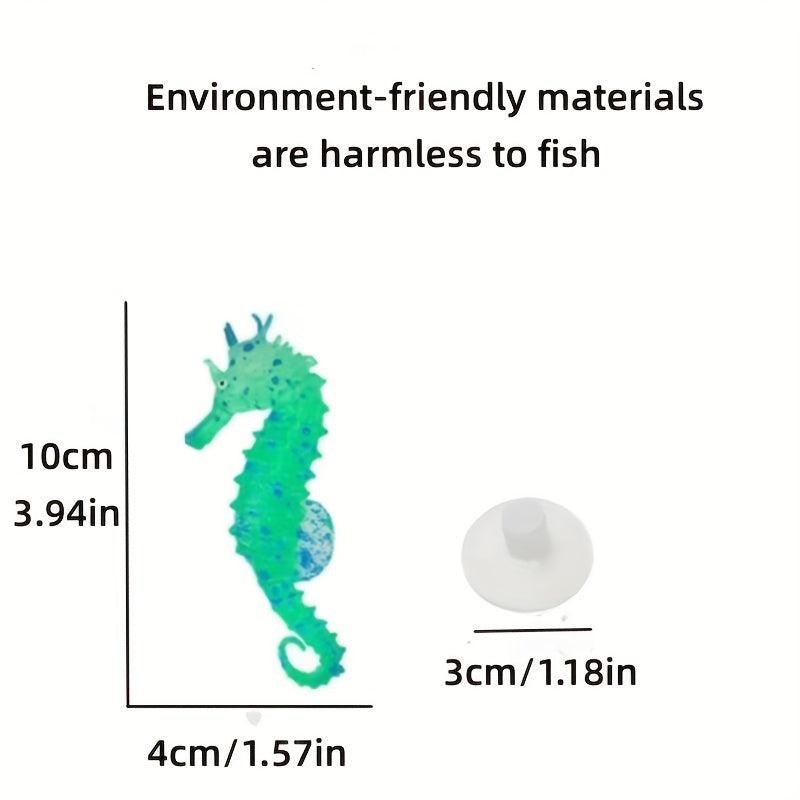 Glowing Silicone Seahorse Decorations for Aquariums