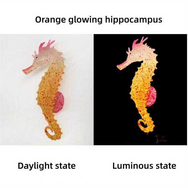 Glowing Silicone Seahorse Decorations for Aquariums
