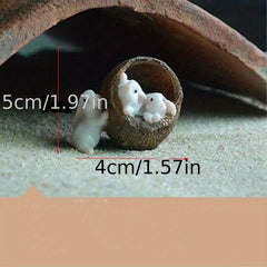 Rabbit Rowing Boat Aquarium Decoration Fish Shrimp Shelter