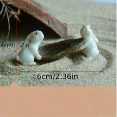 Rabbit Rowing Boat Aquarium Decoration Fish Shrimp Shelter