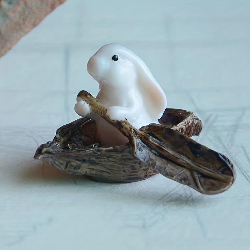 Rabbit Rowing Boat Aquarium Decoration Fish Shrimp Shelter
