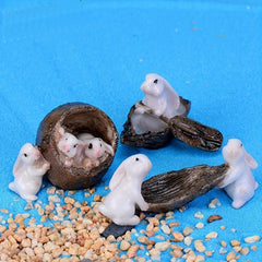 Rabbit Rowing Boat Aquarium Decoration Fish Shrimp Shelter