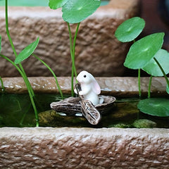 Rabbit Rowing Boat Aquarium Decoration Fish Shrimp Shelter