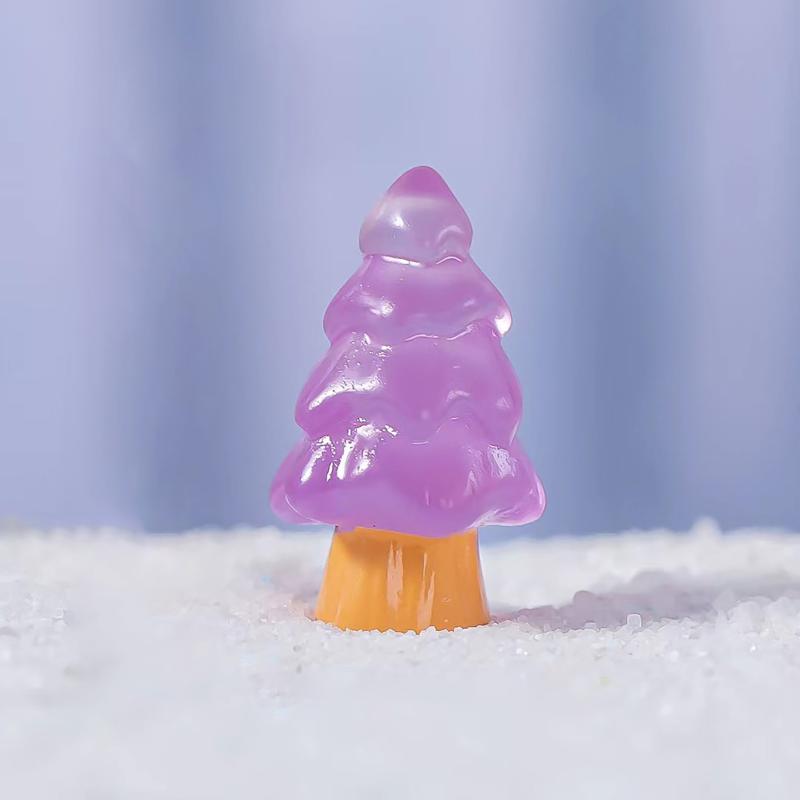 30pcs Christmas Glow Resin Mini Tree Decoration Small Ornaments Aquarium